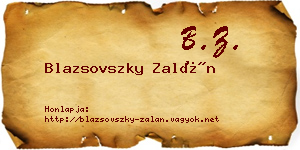 Blazsovszky Zalán névjegykártya