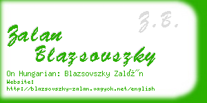 zalan blazsovszky business card